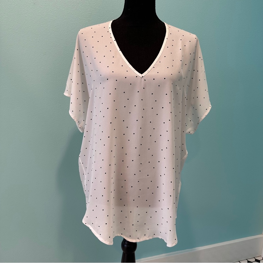 Lush semi-shear unconstructed blouse size L